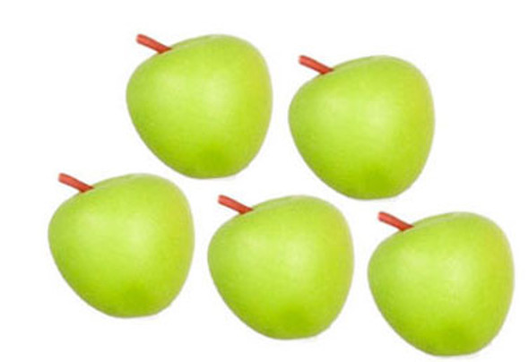 AZTEC - Green Apples- 5 pieces - 1 Inch Scale Dollhouse Miniature (G8401) 717425884015