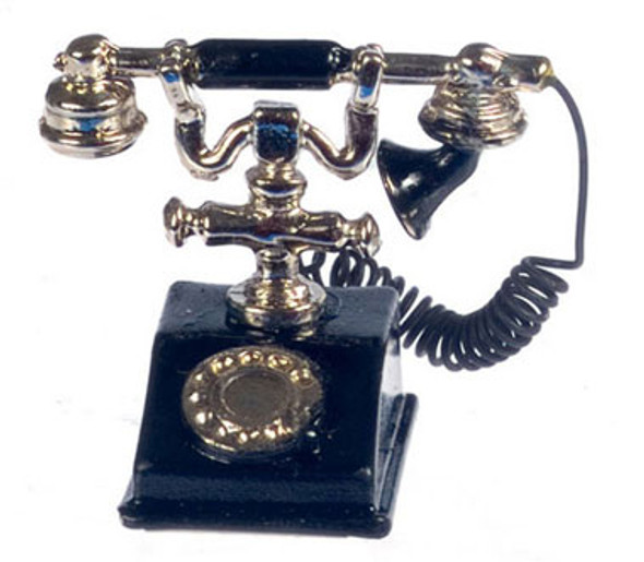 AZTEC - 1" Scale Classic Telephone Black Dollhouse Miniature (G8638) 717425686381