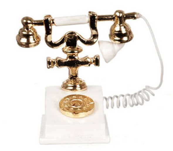 AZTEC - 1" Scale Classic Telephone White Dollhouse Miniature (G8639) 717425686398