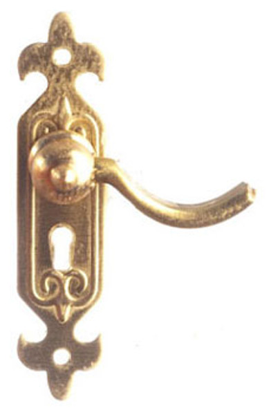 AZTEC - 1" Scale Dollhouse Miniature Door Lever Handle - Brass AZS3074