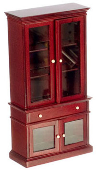 AZTEC - 1 Inch Scale Dollhouse Miniature Furniture - Bookshelf Mahogany (AZT3620)