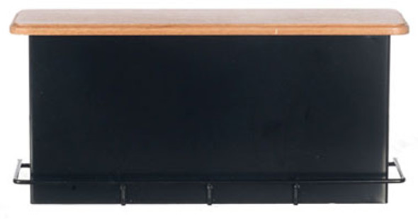 AZTEC - 1 Inch Scale Dollhouse Miniature Kitchen Furniture - 1950s Counter Black And Oak (AZT4240) 717425042408
