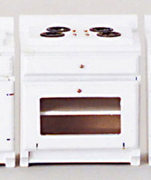 AZTEC - 1 Inch Scale Dollhouse Miniature Kitchen Furniture - Kitchen Stove White (AZT5410) 717425654106
