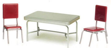 AZTEC - 1 Inch Scale Dollhouse Miniature Dining Room Furniture - 1950 Style Table Set (AZT5935) 717425059352