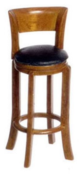 AZTEC - 1 Inch Scale Dollhouse Miniature Kitchen Furniture - Stool Walnut (AZT6266)