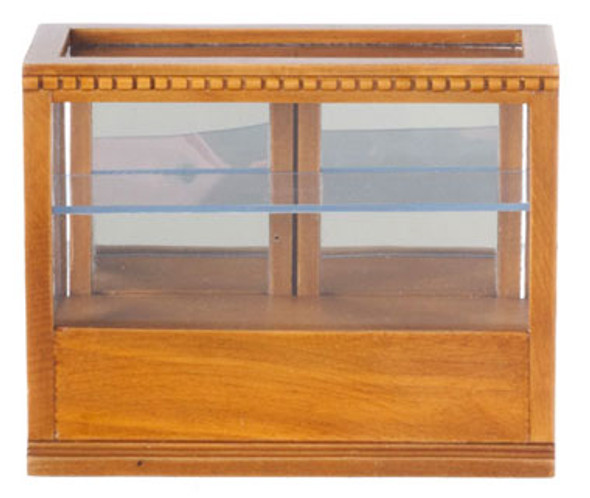AZTEC - 1 Inch Scale Dollhouse Miniature Furniture - Rectangular Display Case Walnut (AZT6323) 717425563231
