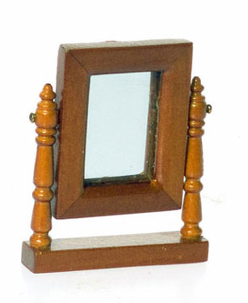 AZTEC - 1" Scale Dollhouse Miniature - Lincoln Dresser Mirror, Walnut (T6695) 717425669506