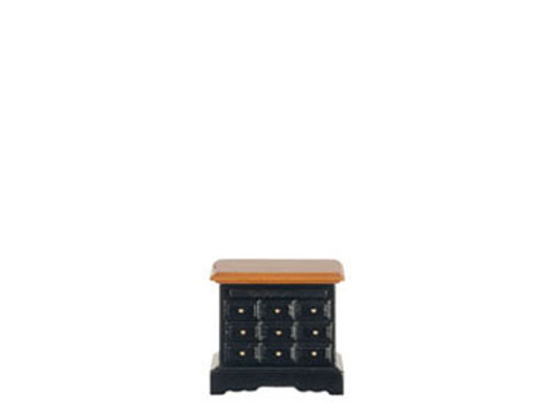 AZTEC - 1 Inch Scale Dollhouse Miniature Bedroom Furniture - Night Stand Walnut (AZT6773) 717425667731