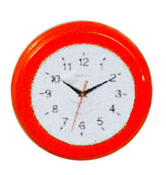 AZTEC - 1 Inch Scale Dollhouse Miniature - Wall Clock Red (AZT8453) 717425584533