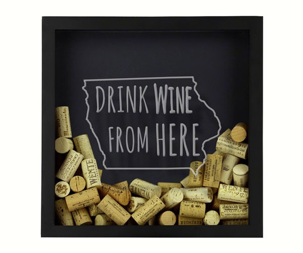 BEER CAP TRAPS - Iowa - Wine Cork & Beer Cap Holder Shadow Box BCSHADBOXWBFHIA 4872193195766