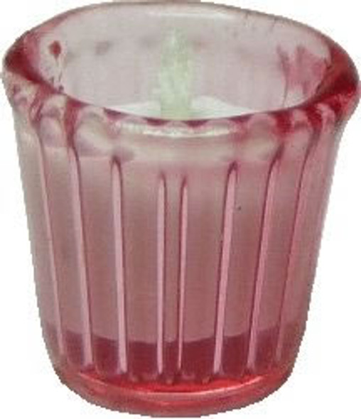 BRIGHT DELIGHTS 1" Scale Dollhouse Miniature White Votive Candle in Pink Glass Candle Holder H293