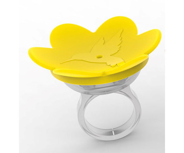 BACKYARD ESSENTIALS - (Hummingbird Feeder) Hummer Ring -Yellow (BE102) 645194778610