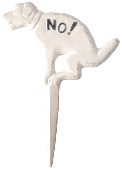 BEST FOR BIRDS - No Pooping - Dog Yard Sign - Cast Iron White (BFBHB14) 8714982038792