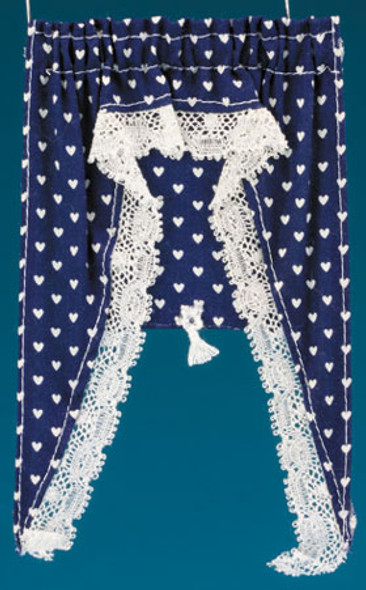 BARBARA O'BRIEN - 1" Scale Dollhouse Miniature - Tiffany Hearts with Shade, Dark Blue (56138) 731851561388