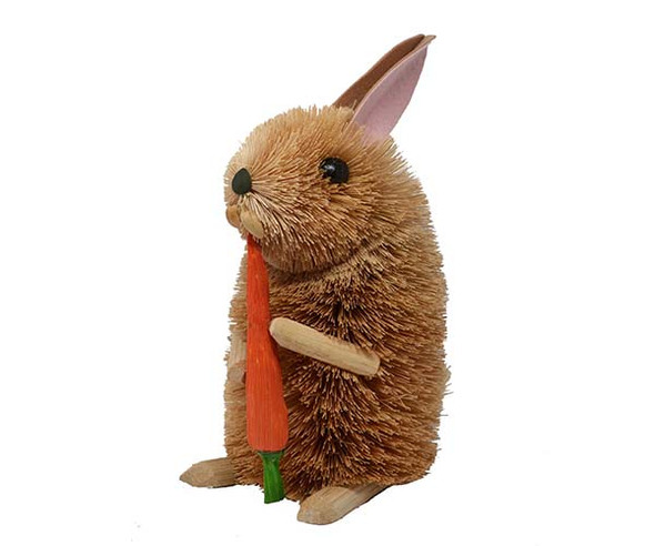 BRUSHART - 10 inch Rabbit with Carrot Brush Figurine (BRUSH0173L) 645194202467