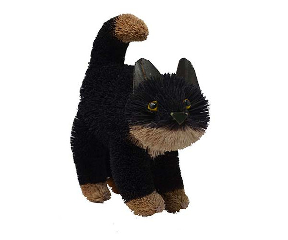 BRUSHART - 9 inch Black Cat Standing Brush Figurine (BRUSH0189) 645194201378