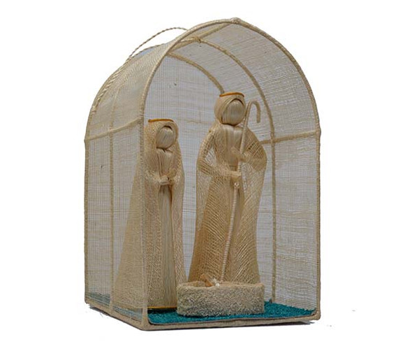 BRUSHART - 8 inch Nativity with Manger Brush Figurine (BRUSH02068) 645194201309