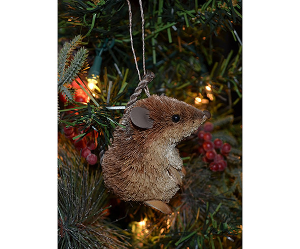 BRUSHART - 3 inch Mouse Grey Sitting Ornament (BRUSHOR35G) 645194200630