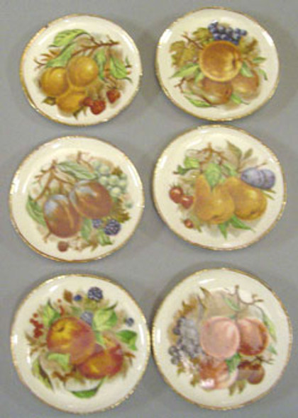 BY BARB - 1" Scale Dollhouse Miniature - Golden Fruit Plate 6Pcs. (CDD119)