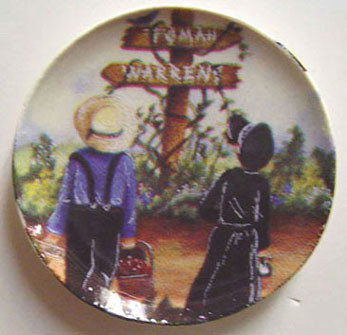 BY BARB - 1" Scale Dollhouse Miniature - Amish People Platter (CDD186)