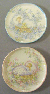 BY BARB - 1" Scale Dollhouse Miniature - 2 Baby Platters (CDD216)
