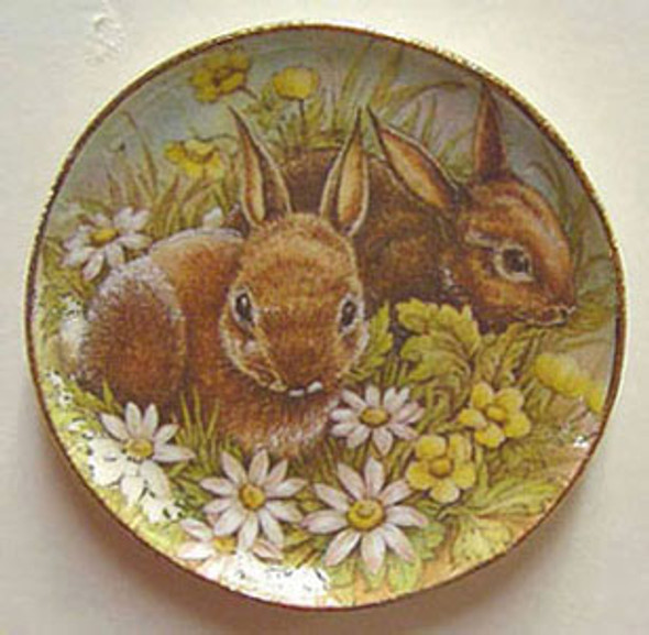 BY BARB - 1" Scale Dollhouse Miniature - Bunny Platter (CDD360)