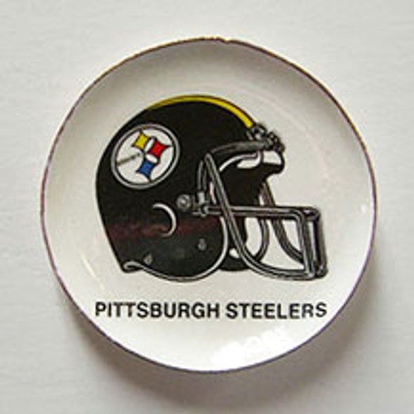 BY BARB - 1" Scale Dollhouse Miniature - Pittsburgh Steelers Helmet Platter (CDD439)