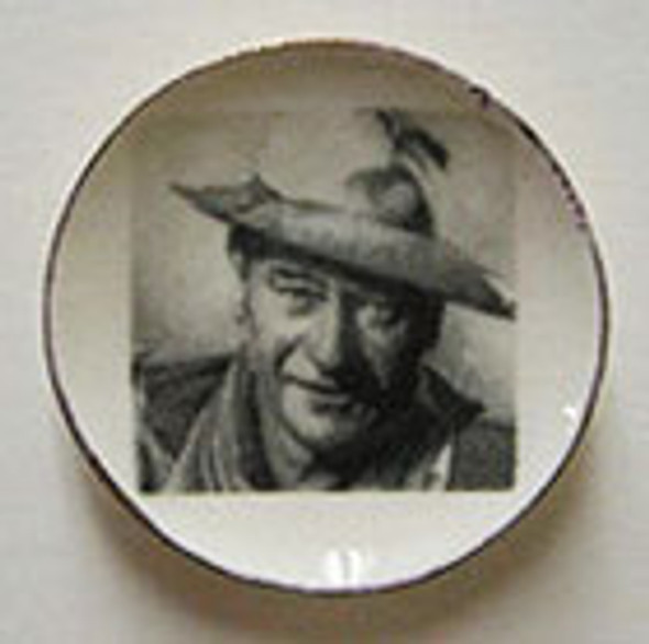 BY BARB - 1" Scale Dollhouse Miniature - John Wayne Plate (CDD463)
