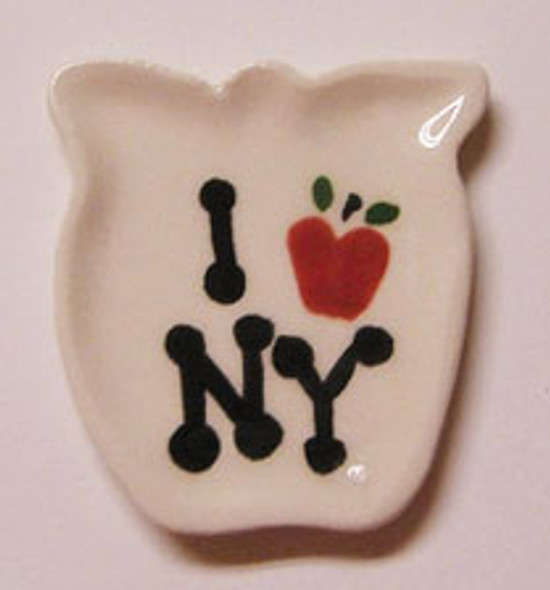 BY BARB - 1" Scale Dollhouse Miniature - New York Apple Plate (CER136)