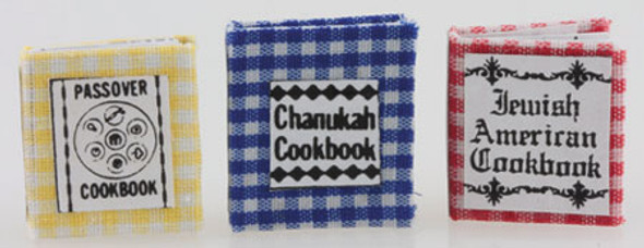 BY BARB - Jewish Cookbook, Set Of 3 1" Scale Dollhouse Miniature BYBJBSM