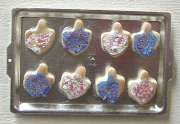 BY BARB - 1" Scale Dollhouse Miniature - Tray Of Dreidel Cookies (JC13)