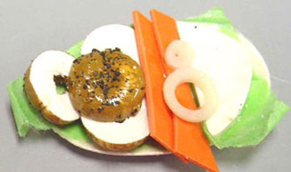 BY BARB - 1" Scale Dollhouse Miniature - Bagel & Lox Platter (JF12A)