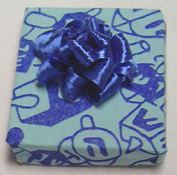BY BARB - 1" Scale Dollhouse Miniature - Chanukah Gift-Blue (JHD4CB)