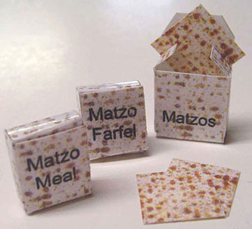 BY BARB - 1" Scale Dollhouse Miniature - Matzo Pattern Matzo Box Set (JPO36)