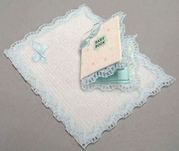 BY BARB - 1" Scale Dollhouse Miniature - Blanket And Baby Book (MAX3BL)