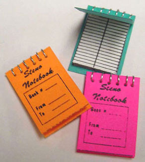 BY BARB - 1" Scale Dollhouse Miniature - Steno Notebook 3Pcs. (SD73)
