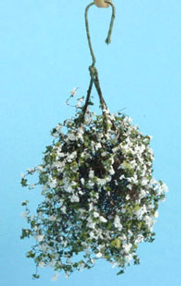 CREATIVE ACCENTS BY BILL LANKFORD - 1 Inch Scale Dollhouse Miniature - Hanging Basket:white Large (CAHBL12)