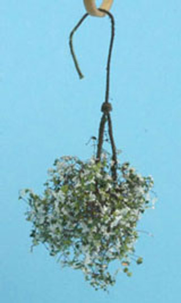 CREATIVE ACCENTS BY BILL LANKFORD - 1 Inch Scale Dollhouse Miniature - Hanging Basket: White Small (CAHBS12)