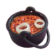 CARRUDUS - 1 Inch Scale Dollhouse Miniature - Baked Beans In Kettle (CAR0900)