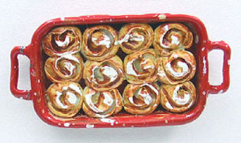 CARRUDUS - 1 Inch Scale Dollhouse Miniature - Cinnamon Rolls In Pan (CAR0928)