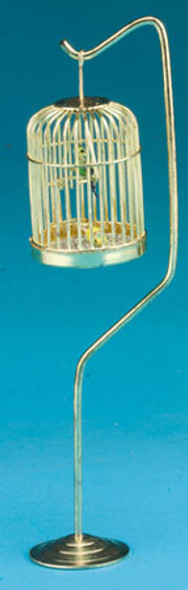 CARRUDUS - 1" Scale Dollhouse Miniature - Parakeets In Bird Cage, 2 Assorted Color Birds (1000)