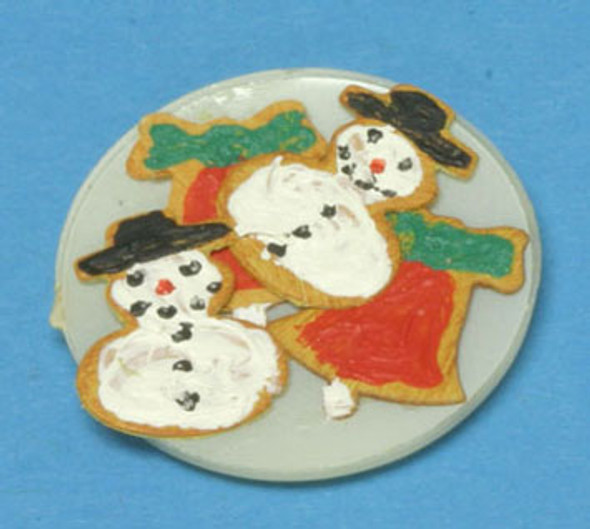 CARRUDUS - 1 Inch Scale Dollhouse Miniature - Christmas Cookies On Plate (CAR1048)