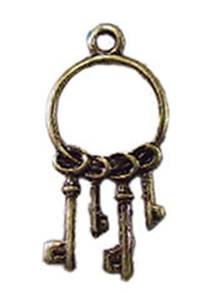 CARRUDUS - 1 Inch Scale Dollhouse Miniature - Brass Keys On Ring (CAR1080)