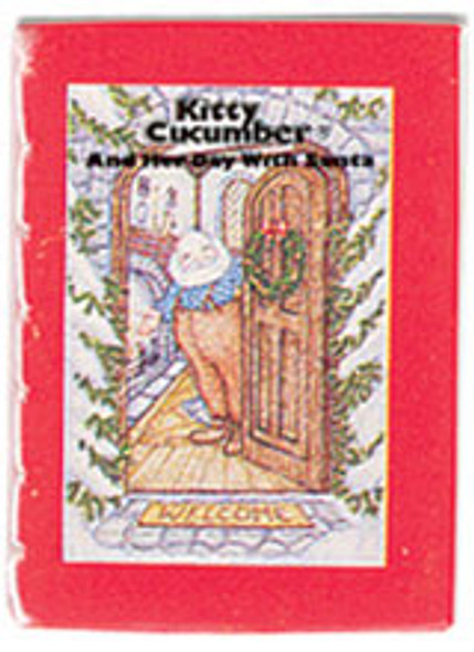 CARRUDUS - 1 Inch Scale Dollhouse Miniature - Kitty Cucumber With Santa Readable Book (CAR1307)