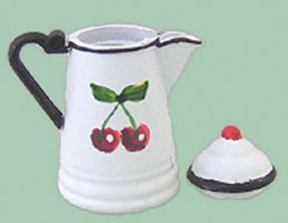 CARRUDUS - 1 Inch Scale Dollhouse Miniature - Coffee Pot With Cherries (CAR1551)