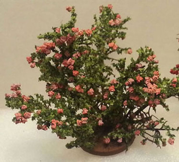 CARRUDUS - 1" Scale Rose Bush Small Pink Dollhouse Miniature (BSP)