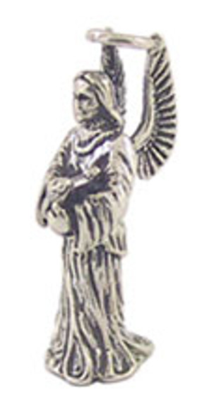 CARRUDUS - 1" Scale Angel with Halo Statue 1 Inch High Sterling Silver Dollhouse Miniature (LP1139)