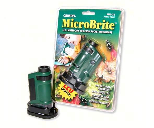 CARSON OPTICAL - 20x 40x Zoom Pocket Microscope with a built - in LED CARSONMM24 750668007285