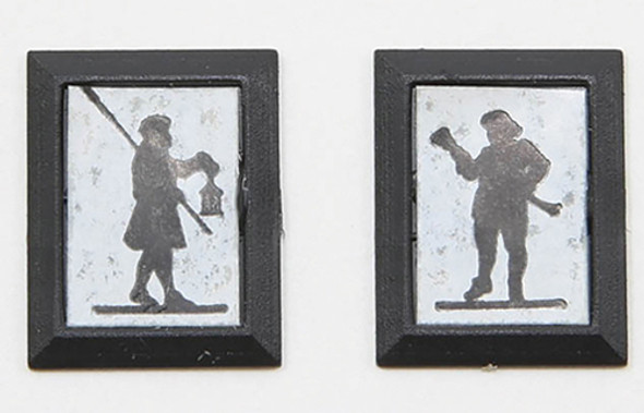 CHRYSNBON - 1 Inch Scale Dollhouse Miniature - Town Crier Lamplighter Silhouettes (CB135) 749939401648