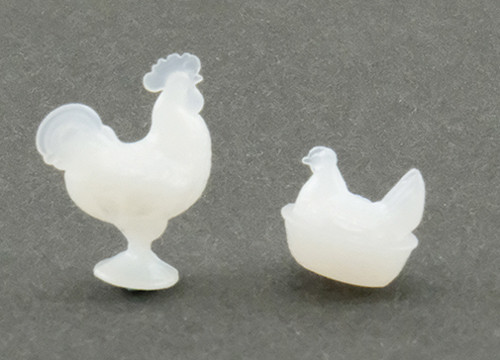 CHRYSNBON - 1 Inch Scale Dollhouse Miniature - Rooster And Nesting Hen (CB152) 749939401815
